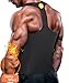 Junlan Men Workout Tank Top Vest Gym Shirt Weight Loss Dress Waist Body Shaper Sauna Suit Slim Corset Compression Clothes (M, Black Sauna Tank)