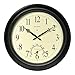 AcuRite 50308 18-Inch Aged Metal Indoor/Outdoor Atomic Clock with Thermometer