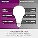 Philips 459024 LED Non-Dimmable A19 Frosted Light Bulb: 800-Lumen, 2700-Kelvin, 8.5-Watt (60-Watt Equivalent), E26 Base, Soft White, 8-Pack