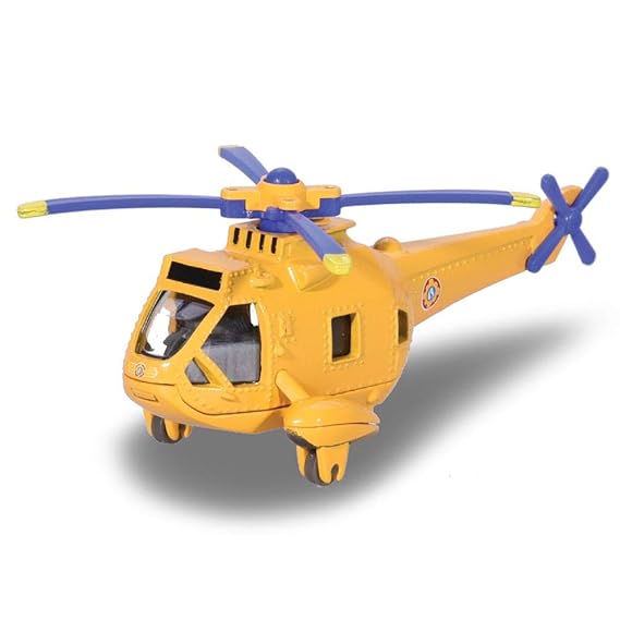 DICKIE SPIELZEUG Helikopter Wallaby 2 | Mini Die Cast Serie | Feuerwehrmann Sam | Hubschrauber