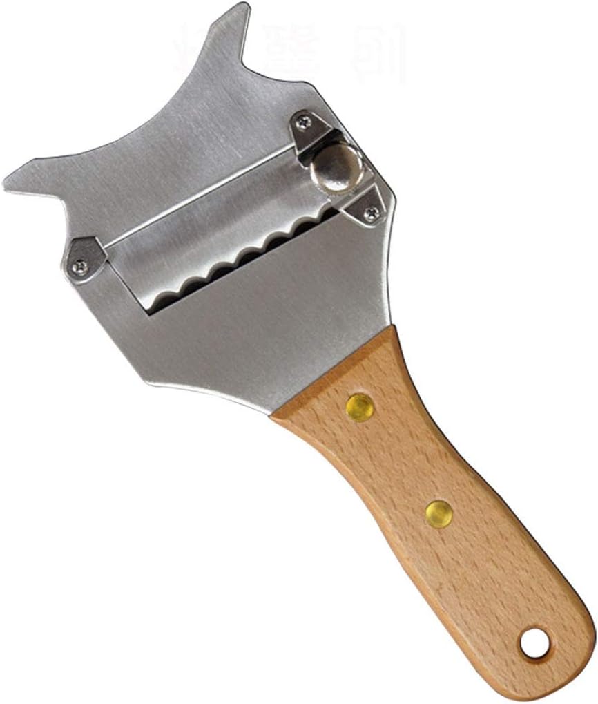 Cheese Chocolate Vegetables and Truffle Slicer - Stainless Steel Adjustable Elegant Durable Shaver Razor Blade, Wood Handle