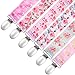 Baby Pacifier Clips by Upsimples - 6 Pack - Baby Pacifier Holder, Soothies Teething Ring Holder for Baby Girls |Universal Fit