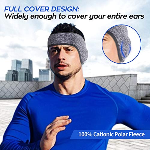 Lauzq Ear Warmer Headbands- Winter Sport Ear Muffs for Men & Women- Warm & Stretch Fleece Earmuffs for Running,Skiing,Cycling,Sports & Daily Wear-Full Ear Cover - Thumbnail 4
