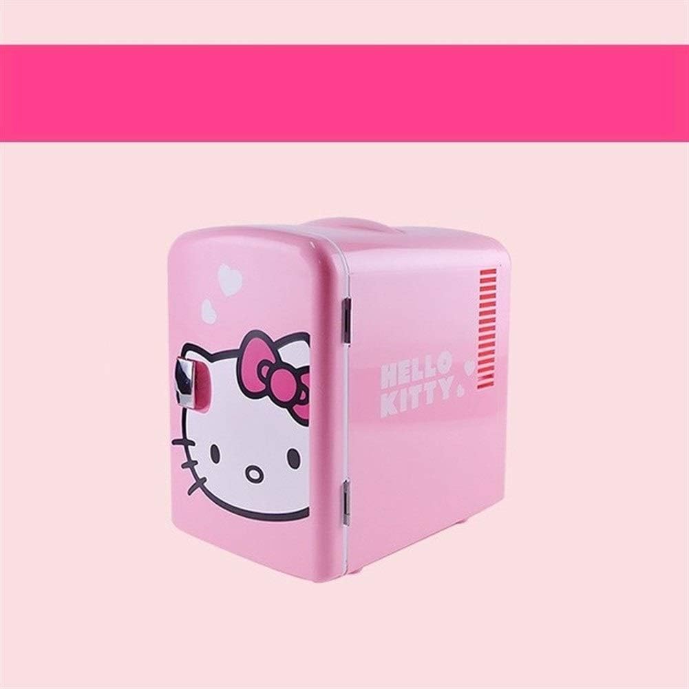 Nuofake 12v Refrigeration Cooler BoxHello Kitty 4L Mini Refrigerator Car Electrical Cooler Car Home Dual-use Small Portable Fridge (Color : Car home dual use, Plug Type : UK)