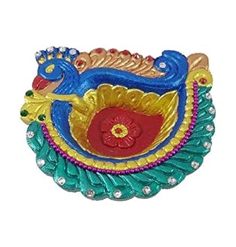 Clay Art Creation - Handcrafted Medium Size Clay Diya for Diwali - Set of 4 Pieces (23-02M4150)