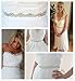QueenDream Women's Crystal Diamond Bridal Belt Sashes Ivory Wedding Belts Sash for Wedding
