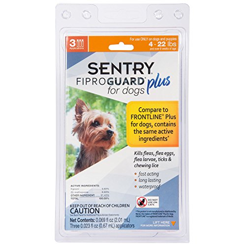 SENTRY Fiproguard Plus Flea and Tick Topcial for Dogs, 4-22 lbs, 3 Month Supply - Thumbnail 3