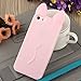 iPhone 5 5s SE Case,CKCY KoKo Cat Soft Silicone,Cute Kitty Ears Case for Apple iPhone 5 5s SE (Light Pink)