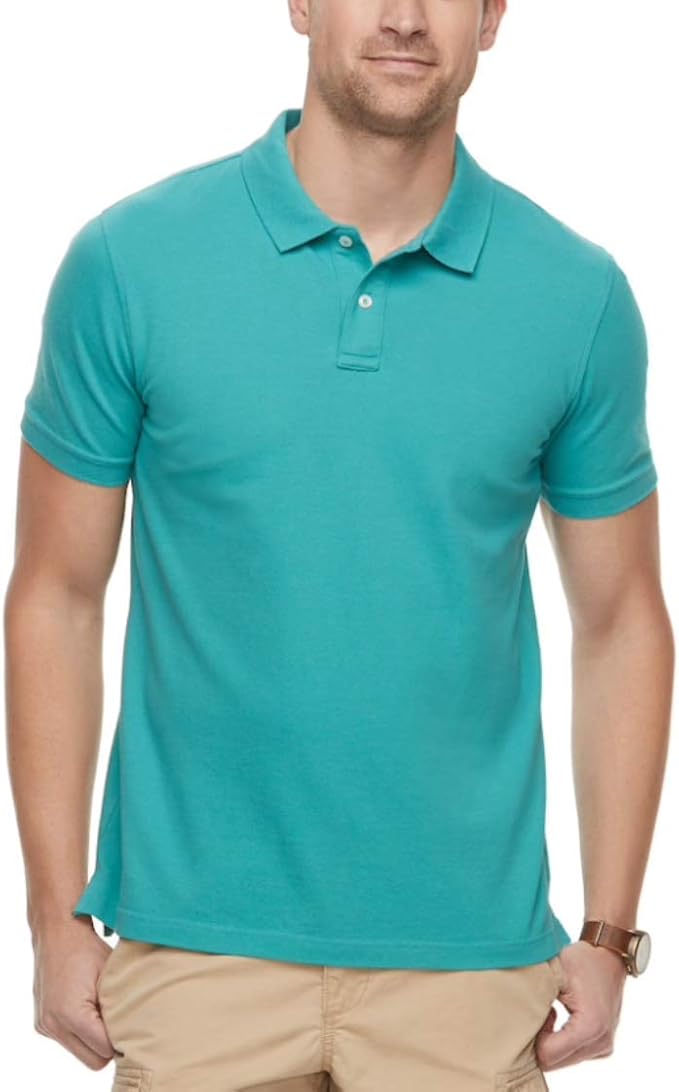 SONOMA Men's Flexwear ClassicFit Stretch Pique Polo (Green Blue Slate, XLarge) at Amazon Men’s