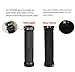 TOPCABIN Double Lock Bicycle Grips - Rubber Comfortable Handlebar Grips for Mountain BMX (Red Pair)