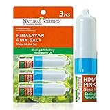 Natural Solution Pink Salt Aromatherapy Nasal Inhaler with Cooling Natural Mint Essential Oils,Natural Remedy for Sinus Relief, Allergies, Headaches, Cold, Flu and Congestion - Pack of 3