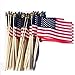 Lot of -50-4x6 Inch Double Sided US American Hand Held Stick Flags Spear Top WindStrong Made in the USA