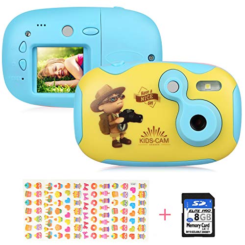 AGM Kids Camera, 1.4" Mini Children Video Camera Recorder 8GB Memory Card Toddler Digital Camera, DIY Creative Birthday Gifts for Kids (Blue) - Thumbnail 7