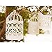Hosaire Metal Tealight Candle Holder 10 pcs Hanging Lanterns Creative Wedding Home Table Decoration Birdcage White 3.1x5.5 In