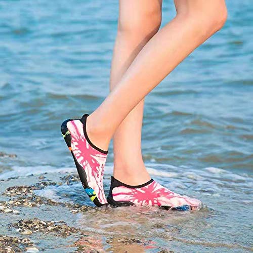 Mens Womens Water Shoes Quick Dry Barefoot for Yoga Swim Diving Surf Aqua Sports Pool Beach (Pink Thunder 36) - Thumbnail 5