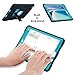 ULAK iPad 5th 6th Generation Case, iPad 9.7 inch Cases,Three Layers Heavy Duty Sturdy Shockproof Protective Stand Case Kickstand Soft Silicone Cover for Kids Apple iPad 9.7 2017/2018, Black/Aqua Blue