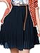 Allegra K Women High Waist Fully Lined Pleated Skirt w Belt