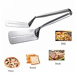 Clever NEW Spatula Tongs Great New Idea For Hamburgers, French Toast, Pancakes, Kitchen And Outdoor Grill. Premium 304 Stainless Steel, Thin To Slip Under Food, Long Handle For Safety