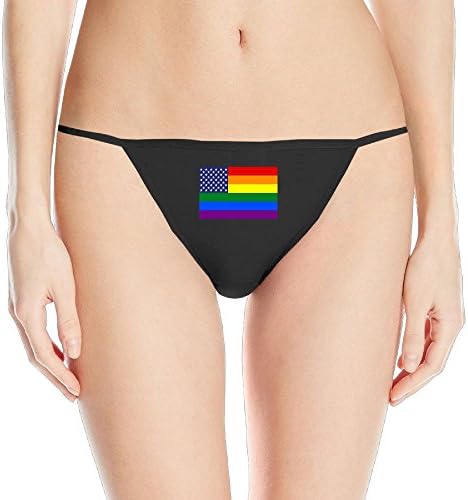 Chion Women American Gay Flag Sexy T-Back Panties Thong Bikini Underwear