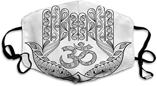 Anti Pollution Anti-Dust Mouth Mask Adjustable Earloop Face Mask,Hands Paisley Mandala Ancient Patterns Sign Evil Eyes f