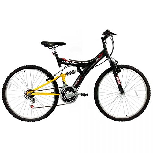 Bicicleta Aro 26 Dupla Suspensão TB100 Preto/Amarelo - Track Bikes