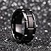 King Will Classic Mens 8mm Black Plated Tungsten Carbide Wedding Band Brick Pattern Brushed Finish