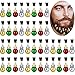 Gejoy 36 Pieces Christmas Beard Bells Colorful Beard Decorations Facial Ornaments Hair Baubles, 4 Colors