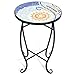 Giantex Outdoor Side Table, Mosaic Patio Table, 14inch Accent Table Plant Stand, Ceramic Tile Top Metal Frame, Small End Table Porch Beach Patio Garden Balcony Poolside