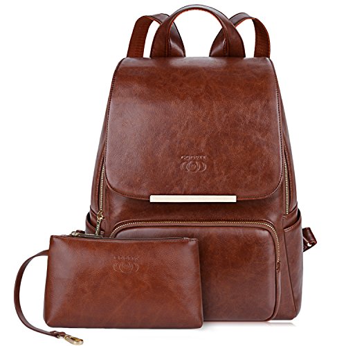 COOFIT Leather Backpack Purse College Backpacks Adult Backpacks for Women