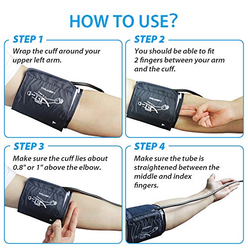 MIBEST Blood Pressure Monitor with Talking Function - Blood Pressure Cuff with Large Display - 8.7-12.6" BP Monitor Machine - One Touch BP Cuff - Blood Pressure Kit with Adapter and Batteries Include - Thumbnail 6