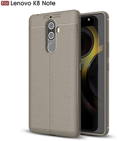 Lenovo K8 Note Case, Shockproof Leather Texture Flexible TPU Bumper Cover Protective Anti-scratch Back Cover for Lenovo K8 Note - Gray