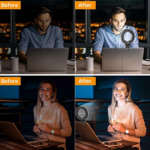 Compact clip-on LED light for laptops, providing gentle illumination for video calls.