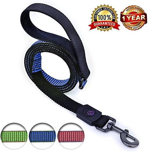 YoTilon Bungee Reflective Dog Leashes For Large Medium Dogs,Durable Mountain Climbing Training Rope,4ft or 6ft long, Shock Absorber,Comfortable Padded Handle,Supports the Strongest Pulling(4ft blue)