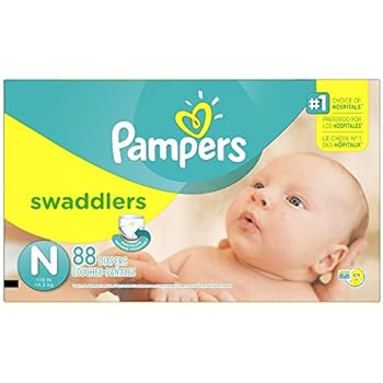 Pampers Swaddlers Disposable Diapers Newborn Size 0 (> 10 lb), 88 Count, SUPER