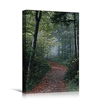 Canvas Wall Art Green Forest Dramatic Forest Landscape Living Room Multicolor Photography Rustic - 12x18 inches