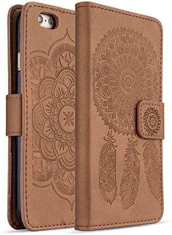 PU Leather Book Style Wallet Flip Case Cover for iPhone 8 / iPhone 7 4.7 inch Classic Design &amp; Ultra-Strong, Magnetic Closure (Light Brown)