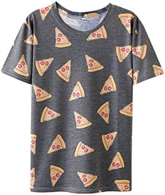 Women Tropical Graphic Fruits Printed Heathered Loose Tee T Shirt Tops
