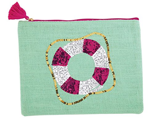 Mud Pie Womenâ€™s Fashion Maya Bay Dazzle Jute Carry-All Case (Life Preserver)