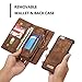 XRPow iPhone 6s Plus Detachable Wallet Case 2In1 Multi-Functional Removable Magnetic Back Cover 11 Card Slots & 3 Cash Pocket Premium Folio Zipper Wallet Case for iPhone 6 Plus /6s Plus 5.5
