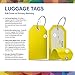 Shacke Large Luggage Tags (2pcs) with Privacy Cover and Steel Loops (Yellow)