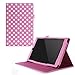 Fire HD 10 Case, Amazon Fire HD 10 2015 Case, rooCASE Dual View Leather PU Folio Slim Fit Lightweight Folding Stand Cover Auto Wake/Sleep, Dot Pink