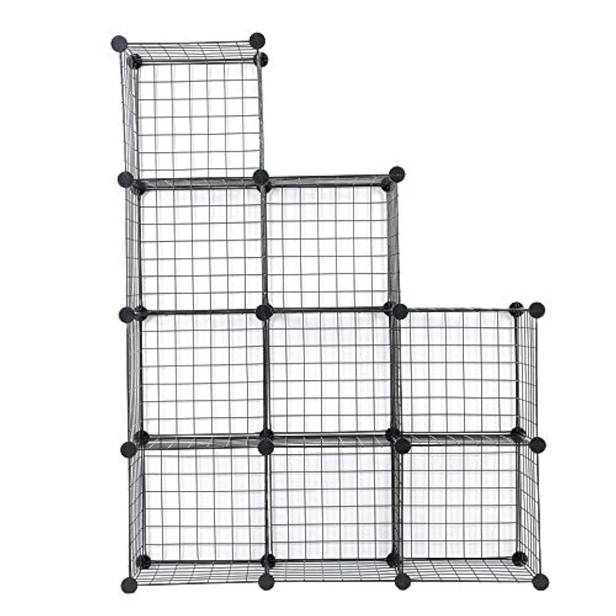 Metal Wire Storage Cubes DIY 9Cube Closet Black Toys Shelving Grid