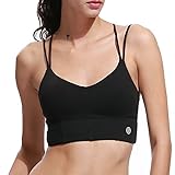 OVESPORT Women's Wire free Mid Impact Padded Active Workout Sports Yoga Bra with Removable Cups