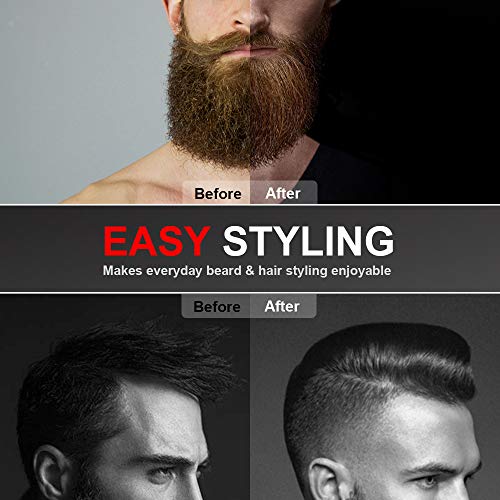 Beard Straightening Comb, Beard Straightener Brush for Men, Multifunctional Electric Ionic Hair Straightener Hot Quick Styling Comb for Beard, Curling Iron with Dual Voltage 110-240V Great for Travel