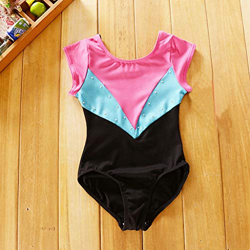 Tronet Baby/Toddler Girl Summer Romper Gymastics Leotard Dance Ballet Training Bodysuit Dancewear One Piece Pink