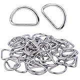 BronaGrand Pack of 50 Metal Nickel Plated D Ring (1inch)