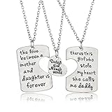 3PCs/Set Father Mother Girl I Love U Charm Pendant Necklace Jewelry Gifts for Daughter Daddy Mom