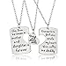 3PCs/Set Father Mother Girl I Love U Charm Pendant Necklace Jewelry Gifts for Daughter Daddy Mom