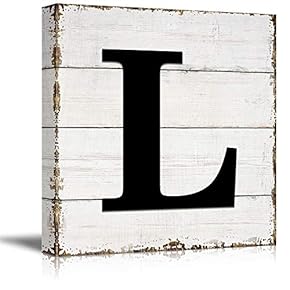 Canvas Wall Art English Letter Wood Background Home Wall Decorations for Bedroom Living Room Paintings Canvas Prints Framed - 12x12 inches