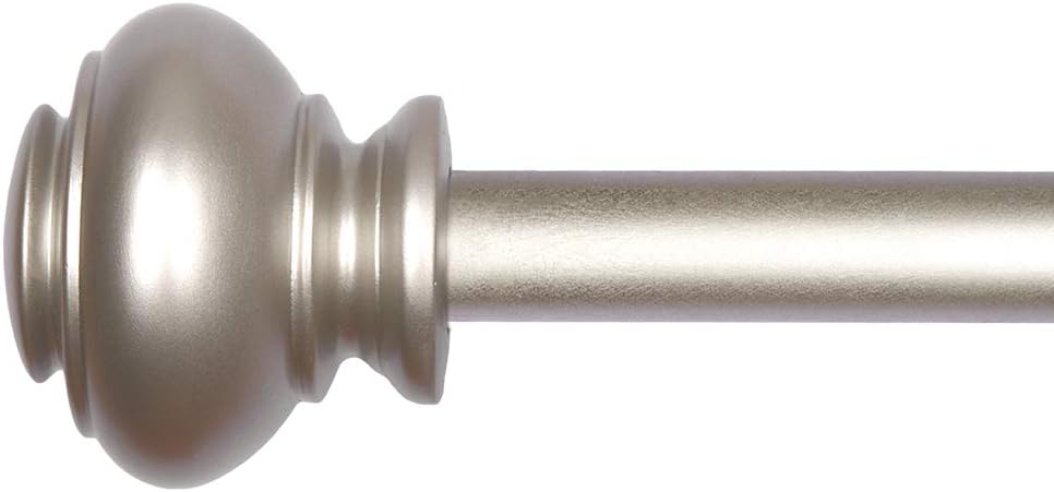WL.Rocaille 3/4" Standard Decorative Curtain Rod, 28-48 inch Single Windows Rod with Resin Finals (Champagne): Home Improvement